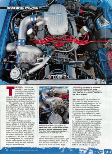 Magazine page 1: engine bay of the supercharged Boss LX